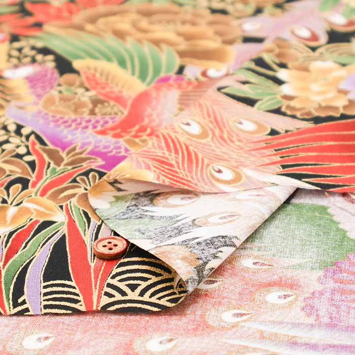 Cotton muslin  Lame (Glitter)  Fabric 孔雀 - nomura tailor