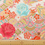 Cotton muslin  Lame (Glitter)  Fabric - Peony - nomura tailor