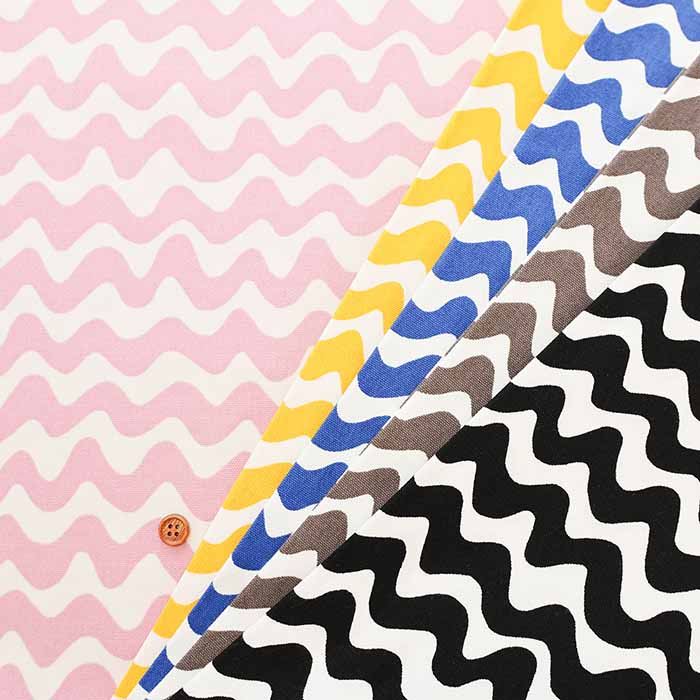 Cotton Oxford Fabric -  Wavy stripe pattern - nomura tailor