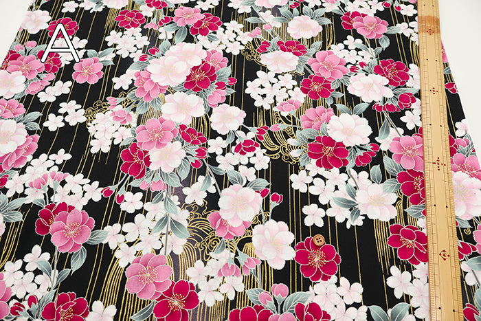 Cotton Scare Lame (Glitter) Fabric - Cherry blossoms - nomura tailor