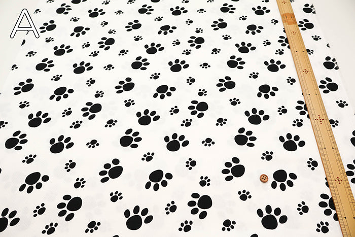 Cotton Twill Print Fabric - Footsteps - nomura tailor