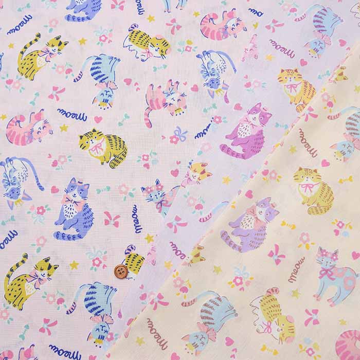 Cotton CB Print Fabric - Pretty Cat - nomura tailor
