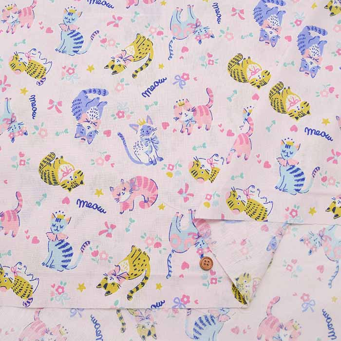 Cotton CB Print Fabric - Pretty Cat - nomura tailor
