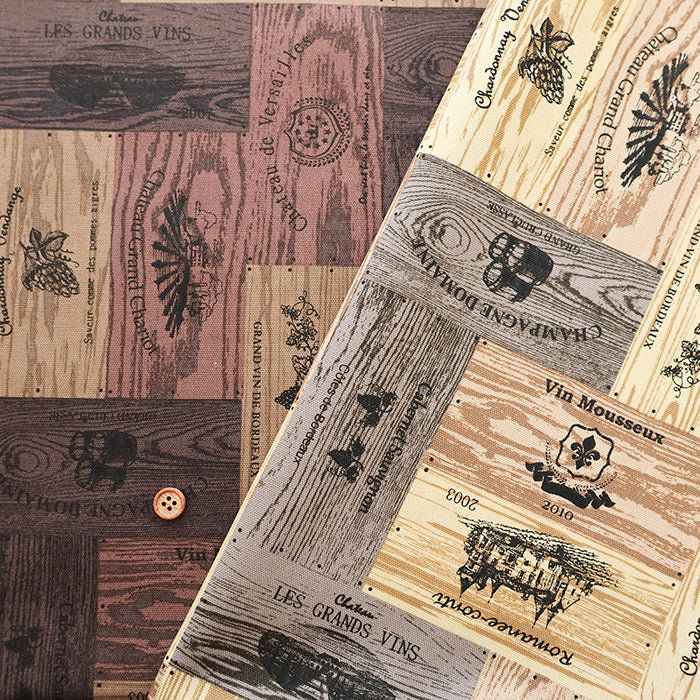 Cotton Oxford Fabric - Wine Wooden Box - nomura tailor