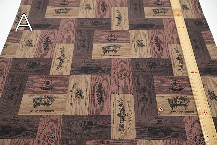Cotton Oxford Fabric - Wine Wooden Box - nomura tailor