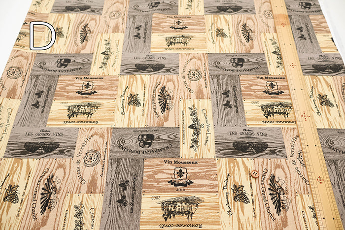 Cotton Oxford Fabric - Wine Wooden Box - nomura tailor