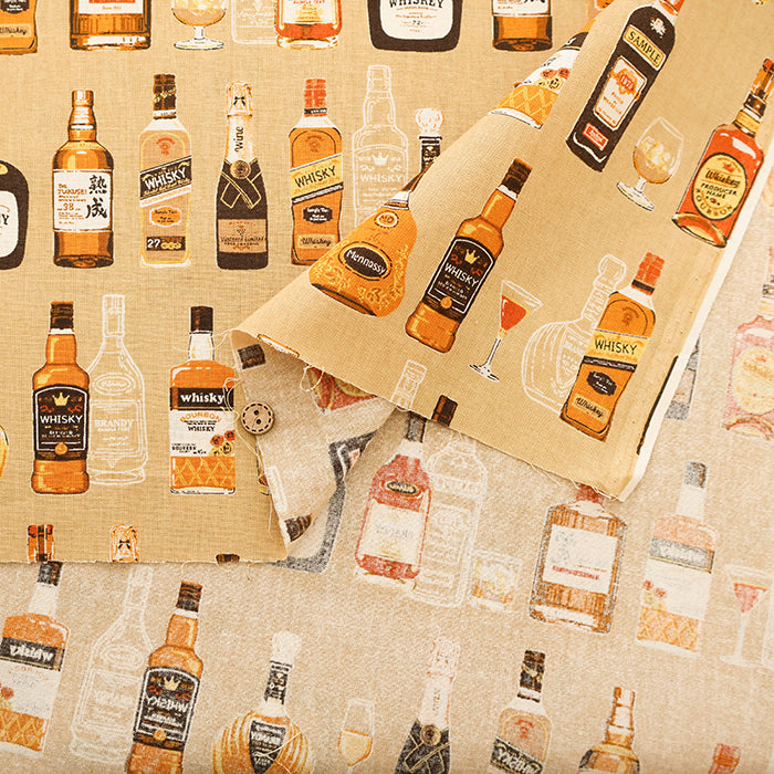 Cotton Muslin printed Fabric - Whiskey - nomura tailor