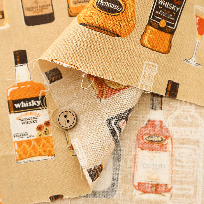 Cotton Muslin printed Fabric - Whiskey - nomura tailor