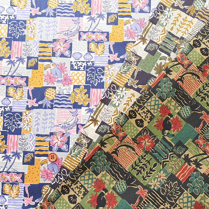 Cotton Broadcloth Fabric - Hawaiian Mini Patch - nomura tailor