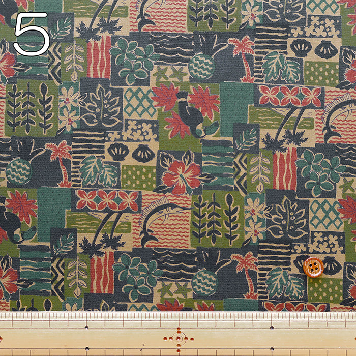 Cotton Broadcloth Fabric - Hawaiian Mini Patch - nomura tailor