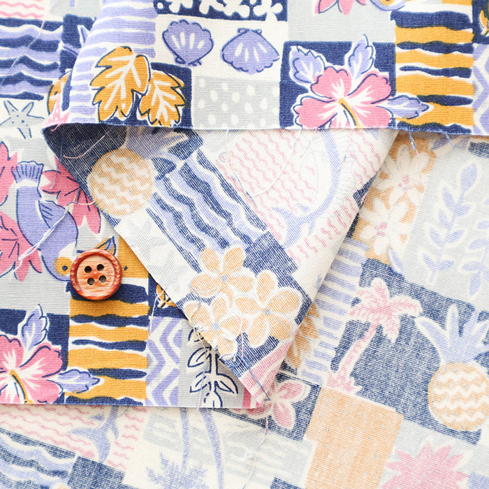 Cotton Broadcloth Fabric - Hawaiian Mini Patch - nomura tailor