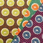 Cotton Broad Fabric - Orange and Coffee Bean - nomura tailor
