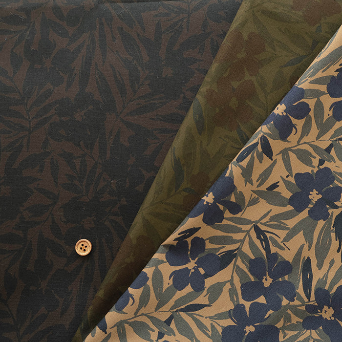 Cotton Broadcloth Overdyed Printed Fabric - Flower - nomura tailor