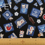 Cotton Scare Printed Fabric - Sake and Cat - nomura tailor
