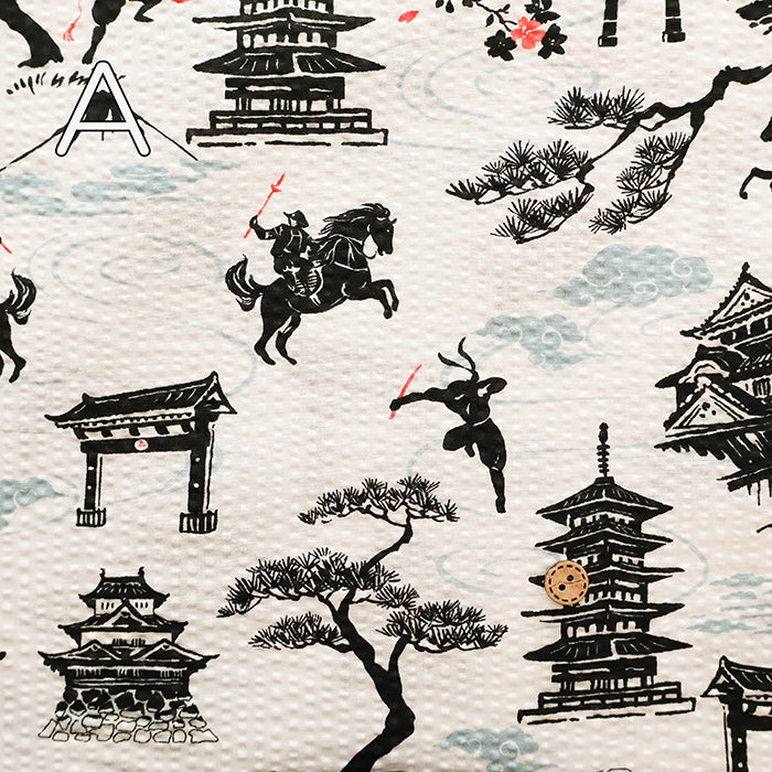 Cotton Ripple-printed Fabric - Ninja - nomura tailor