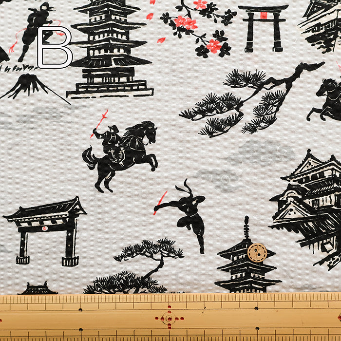 Cotton Ripple-printed Fabric - Ninja - nomura tailor