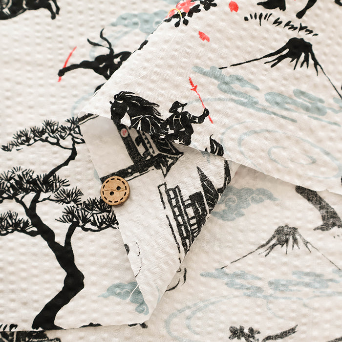 Cotton Ripple-printed Fabric - Ninja - nomura tailor