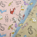 Cotton Oxford Fabric - Dog & Cat - nomura tailor