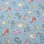 Cotton Oxford Fabric - Dog & Cat - nomura tailor
