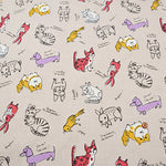 Cotton Oxford Fabric - Dog & Cat - nomura tailor