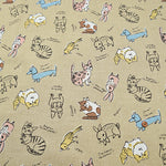 Cotton Oxford Fabric - Dog & Cat - nomura tailor