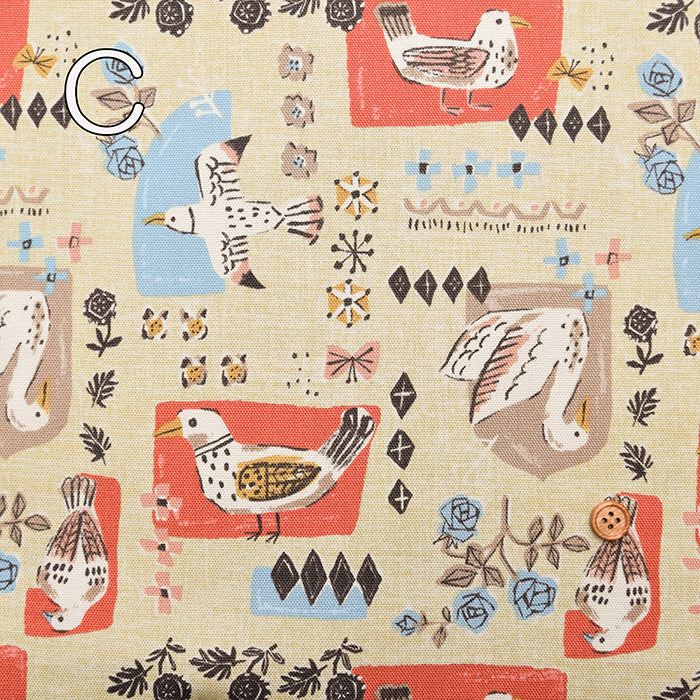 Cotton Oxford Fabric - Birds - nomura tailor