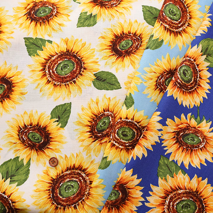 Cotton Muslin Printed Fabric - Sunflower - nomura tailor