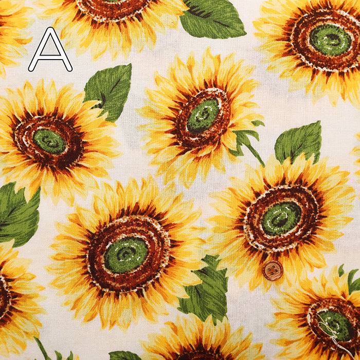 Cotton Muslin Printed Fabric - Sunflower - nomura tailor