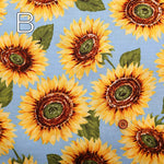 Cotton Muslin Printed Fabric - Sunflower - nomura tailor