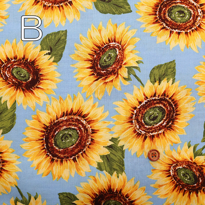 Cotton Muslin Printed Fabric - Sunflower - nomura tailor