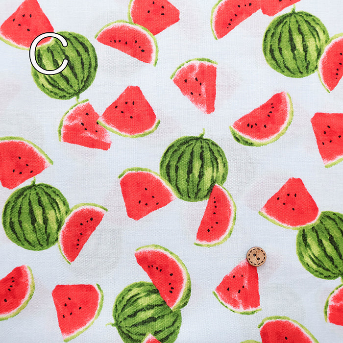 Cotton Muslin printed Fabric - Watermelon - nomura tailor