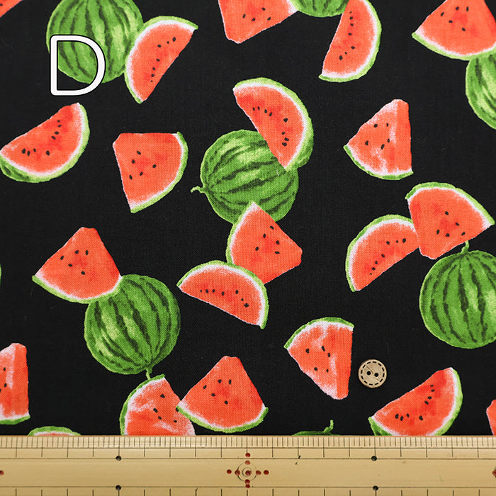 Cotton Muslin printed Fabric - Watermelon - nomura tailor