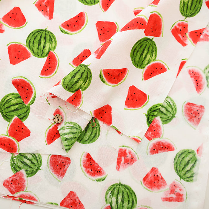 Cotton Muslin printed Fabric - Watermelon - nomura tailor