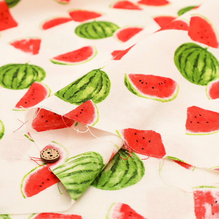 Cotton Muslin printed Fabric - Watermelon - nomura tailor