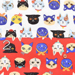 Cotton Oxford Fabric - Little Zoo - Lovely CATS - nomura tailor
