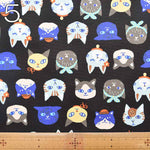 Cotton Oxford Fabric - Little Zoo - Lovely CATS - nomura tailor
