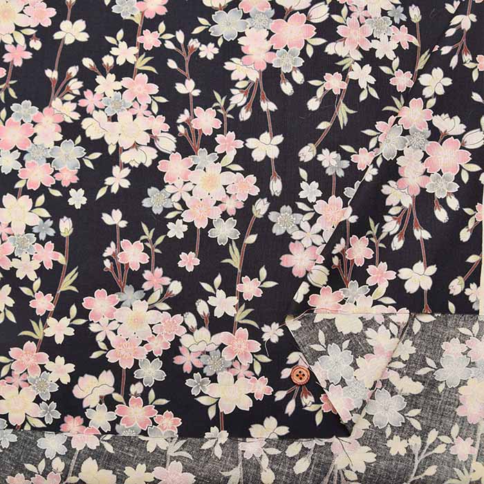 Cotton Scare Printed Fabric - Weeping Cherry Blossoms - nomura tailor