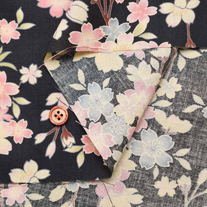 Cotton Scare Printed Fabric - Weeping Cherry Blossoms - nomura tailor