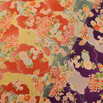 Cotton Scare Printed Fabric - Fan Chrysanthemum in Sea of Clouds - nomura tailor