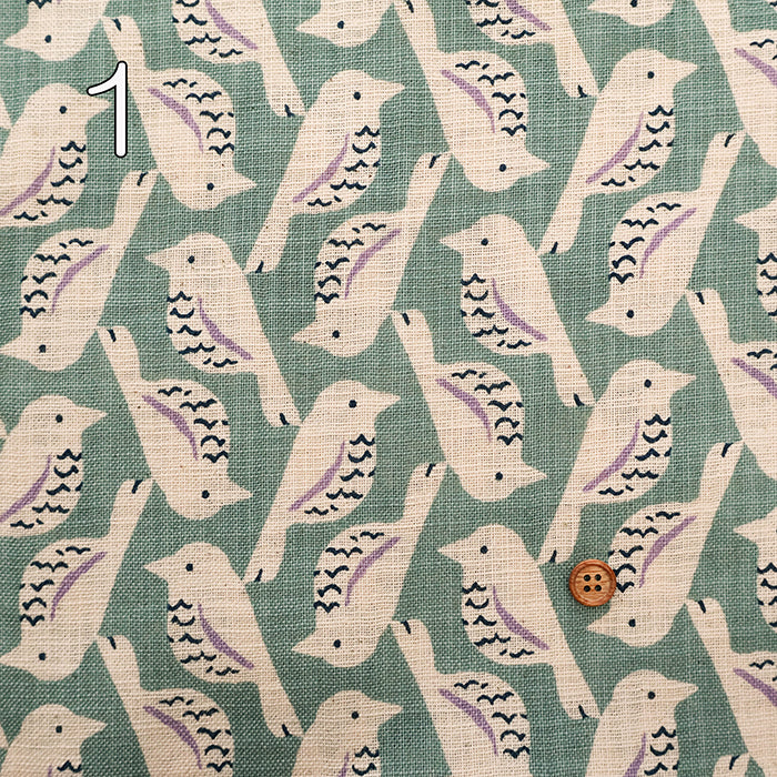 Linen-like Cotton Slub Fabric - Bird - nomura tailor