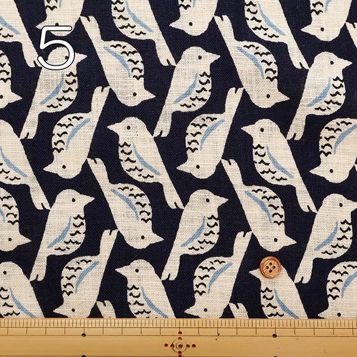 Linen-like Cotton Slub Fabric - Bird - nomura tailor