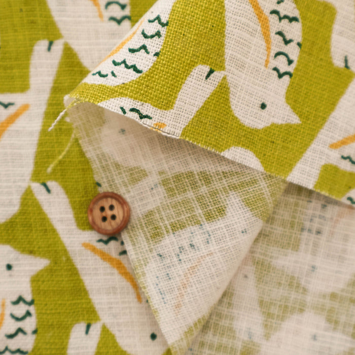 Linen-like Cotton Slub Fabric - Bird - nomura tailor