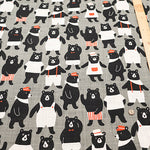 Linen-like Cotton Slub Fabric - Bear Wonderland - nomura tailor