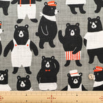 Linen-like Cotton Slub Fabric - Bear Wonderland - nomura tailor
