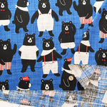 Linen-like Cotton Slub Fabric - Bear Wonderland - nomura tailor