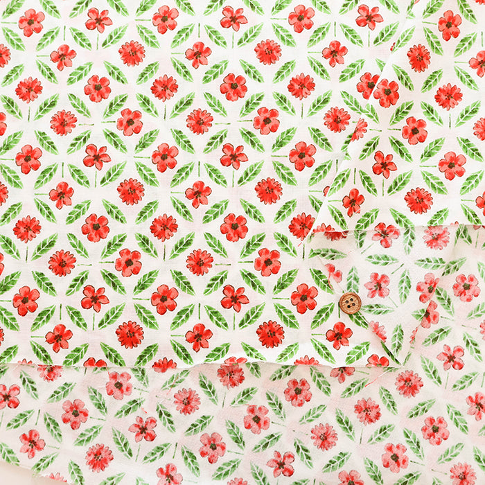 Cotton Scare Printed Fabric - Sopokukka Shippo Flower - nomura tailor