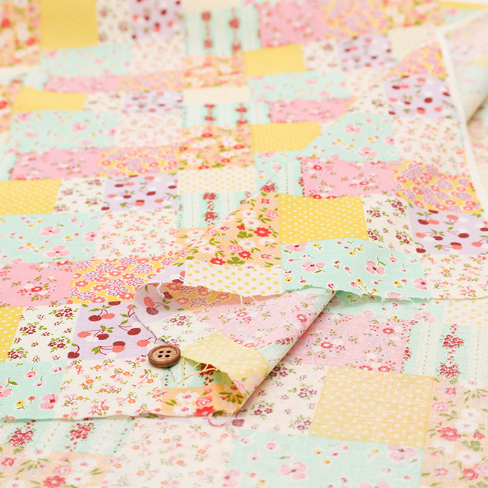 Cotton Scare Printed Fabric - Sopokukka Lovely Patch - nomura tailor