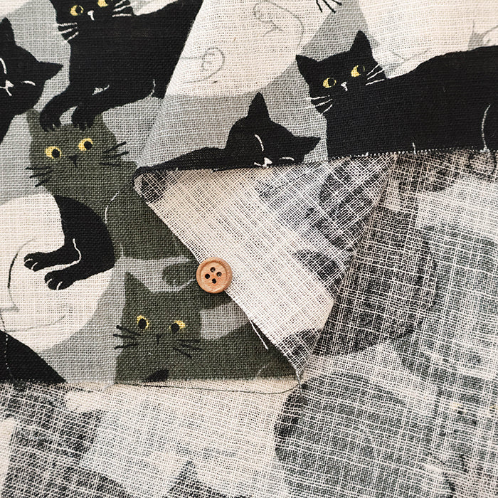 Linen-like Slub Fabric - Cat Carnival - nomura tailor