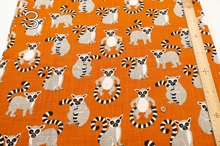 Linen-like Slub Fabric - Ring-tailed Lemur - nomura tailor