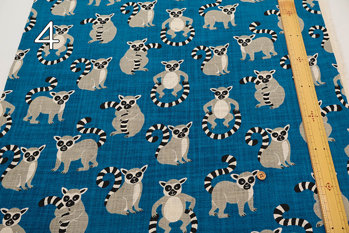 Linen-like Slub Fabric - Ring-tailed Lemur - nomura tailor